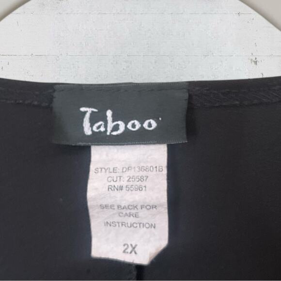 VTG Y2K Taboo Babydoll Asymmetrical Maxi Dress 2X Fairy Goth Black Pink - Picture 10 of 16